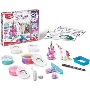 Modeling Clay with small tools Unicorn edition kids fun activity holiday gift